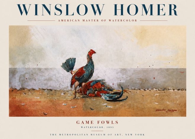 Winslow Homer Game Fowls No4 - Poster