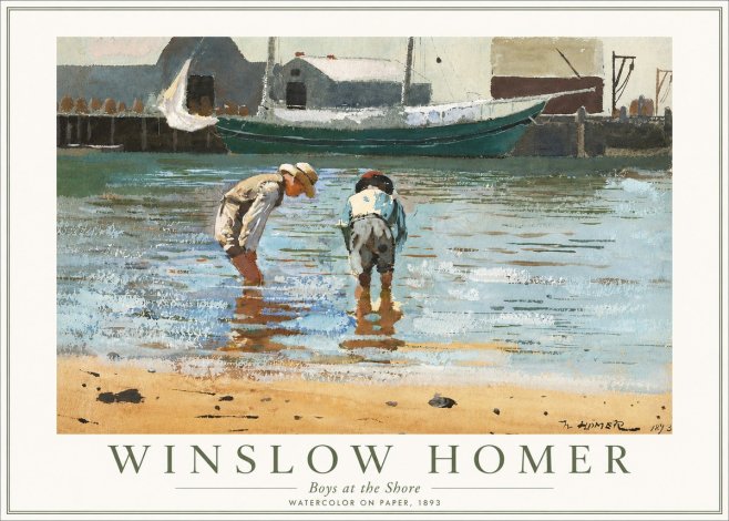 Winslow Homer Boys at the Shore No3 - Poster