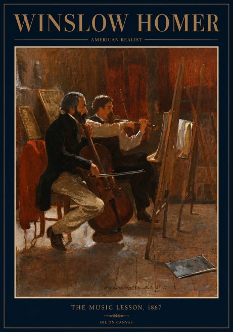 Winslow Homer The Music Lesson, 1867 No2 - Poster