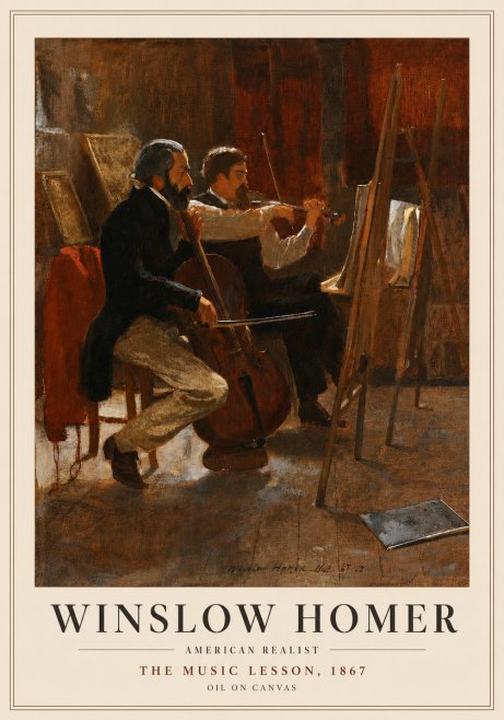 Winslow Homer The Music Lesson, 1867 No4 - Poster