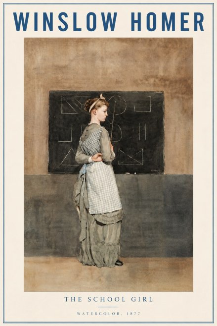 Winslow Homer The School Girl No5 - Poster
