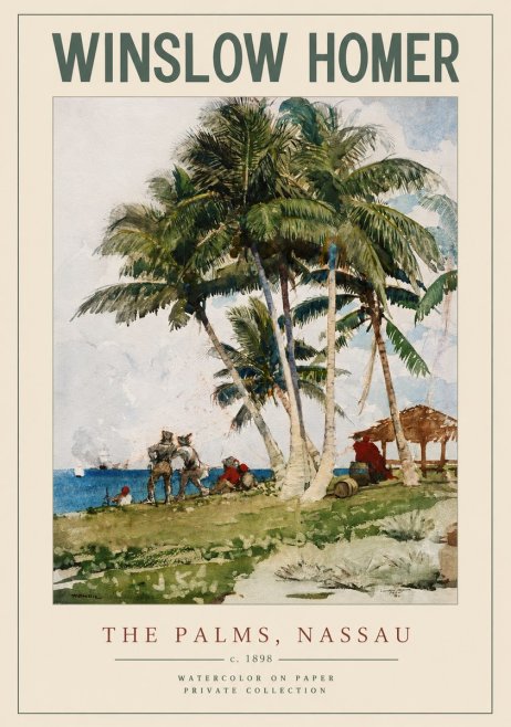 Winslow Homer The Palms, Nassau No2 - Poster