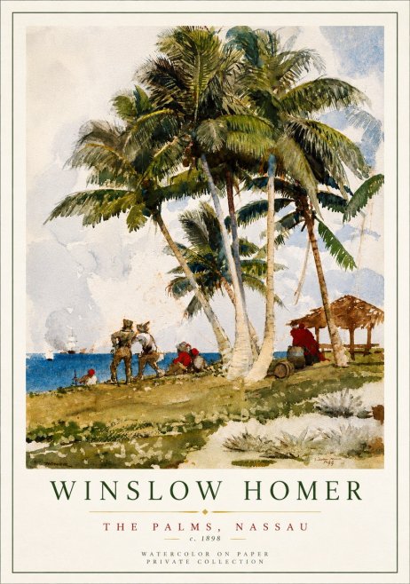 Winslow Homer The Palms, Nassau No5 - Poster