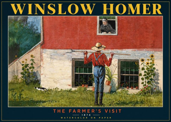 Winslow Homer Farmer with Hoe No5 - Poster