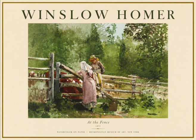 Winslow Homer At the Fence No2 - Poster