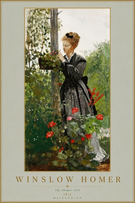 Winslow Homer The Flower Girl No5 - Poster