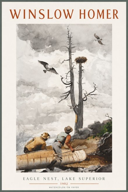 Winslow Homer Eagle Nest, Lake Superior No4 - Poster