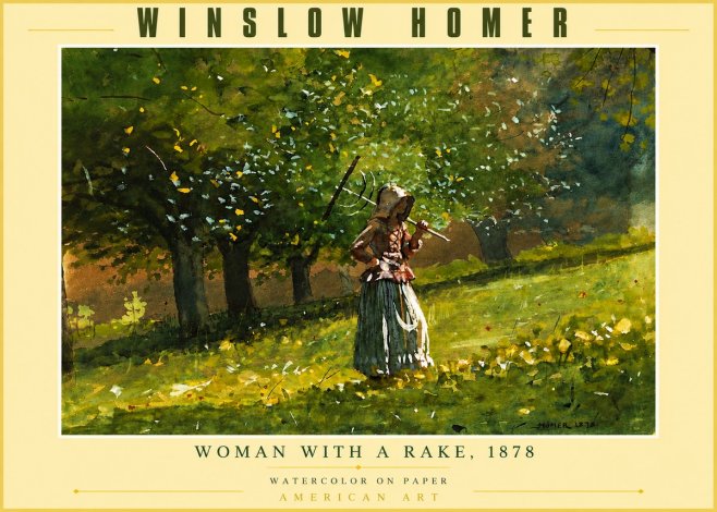 Winslow Homer Woman with a Rake, 1878 No6 - Poster