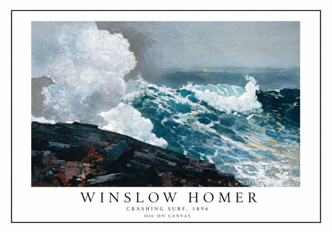 Winslow Homer Crashing Surf, 1896 No3 - Poster