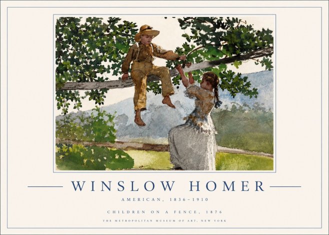 Winslow Homer Children on a Fence No3 - Poster