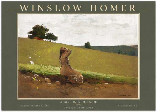 Winslow Homer A Girl in a Hillside No5 - Poster
