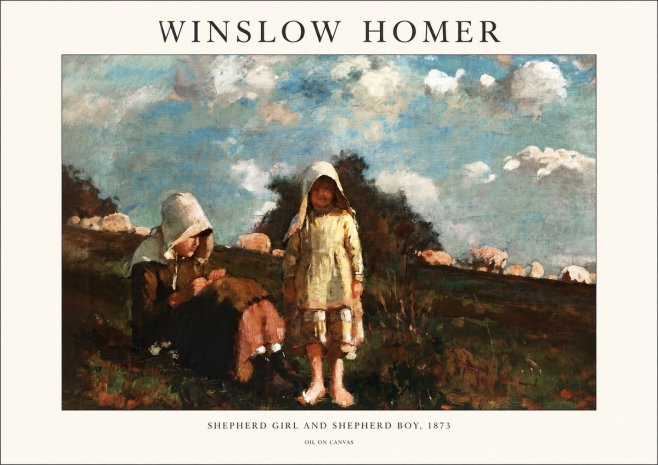 Winslow Homer Shepherd Girl and Shepherd Boy, 1873 No1 - Poster