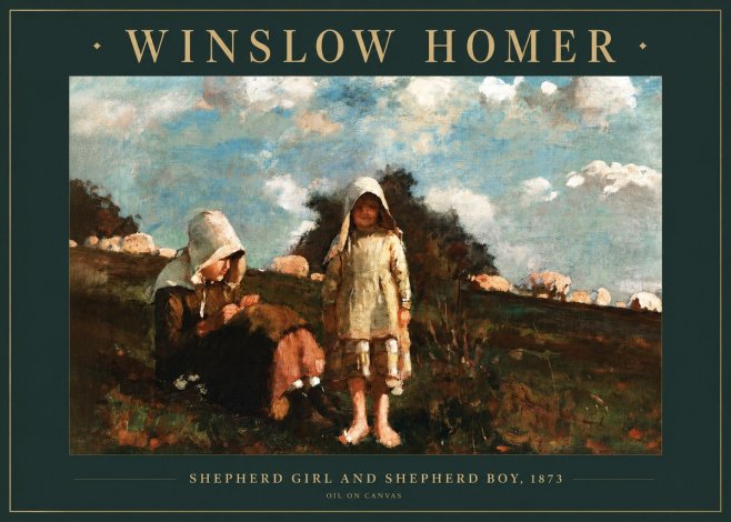 Winslow Homer Shepherd Girl and Shepherd Boy, 1873 No2 - Poster