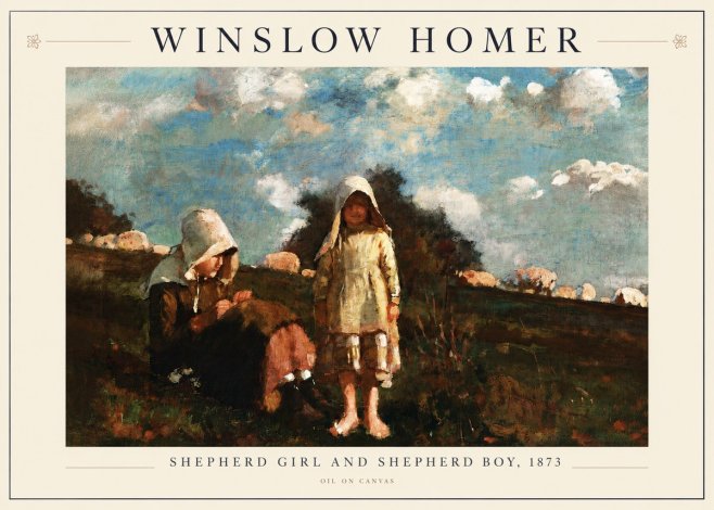 Winslow Homer Shepherd Girl and Shepherd Boy, 1873 No3 - Poster