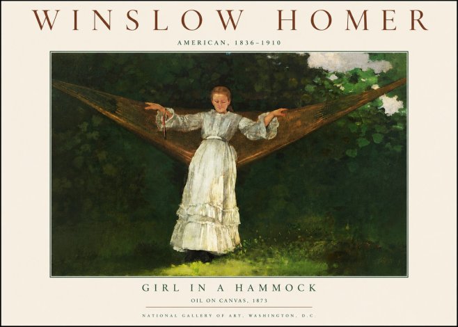 Winslow Homer Girl in a Hammock No3 - Poster