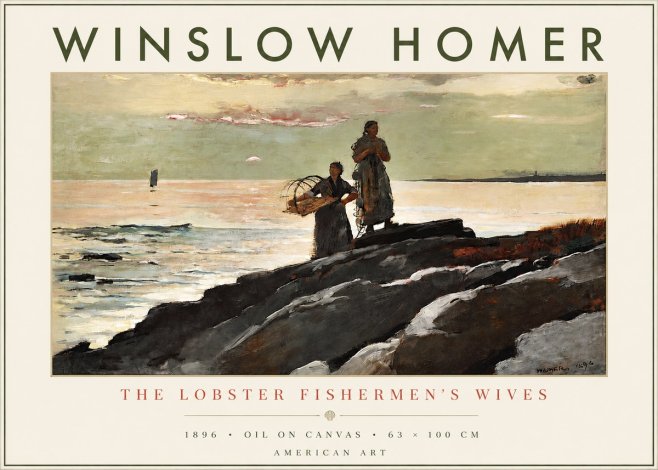Winslow Homer The Lobster Fishermen's Wives No2 - Poster