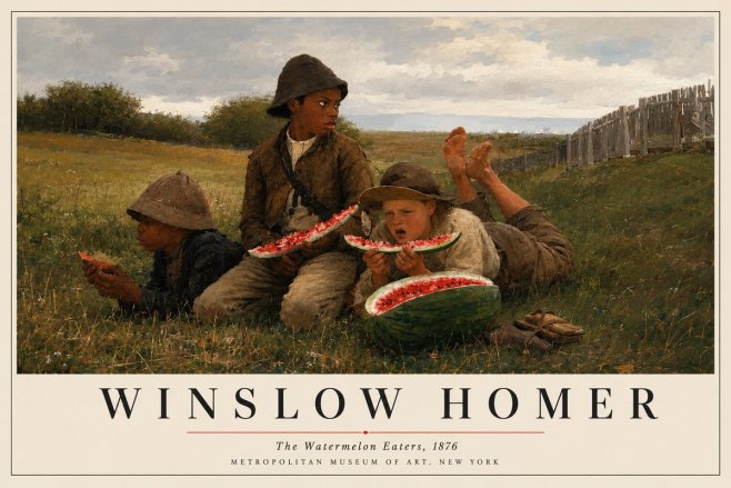 Winslow Homer The Watermelon Eaters No3 - Poster