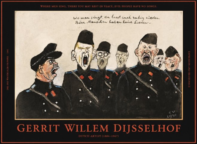 Gerrit Willem Dijsselhof Where Men Sing, There You May Rest in Peace; Evil People Have No Songs. No1 - Poster