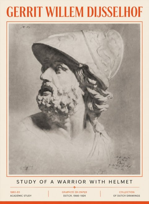 Gerrit Willem Dijsselhof Study of a Warrior with Helmet No5 - Poster
