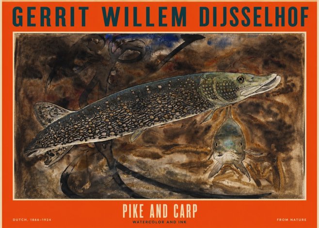 Gerrit Willem Dijsselhof Pike and Carp No2 - Poster