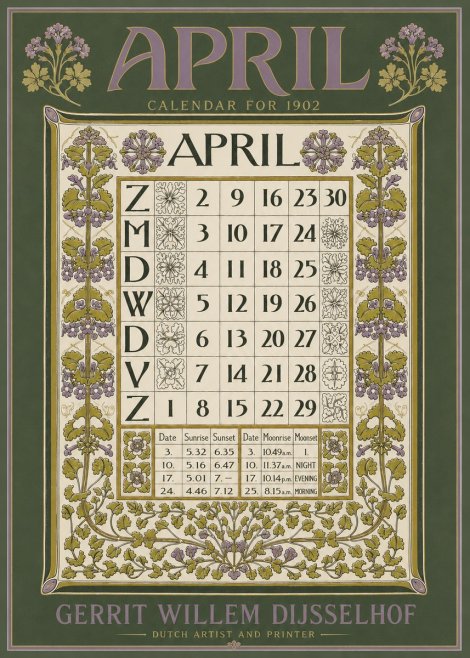 Gerrit Willem Dijsselhof April No5 - Poster