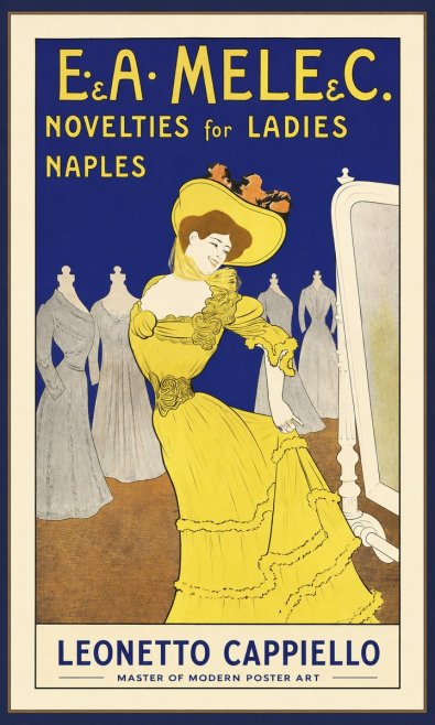 Leonetto Cappiello E.&a. Mele & C. Novelties for Ladies Naples No1 - Poster