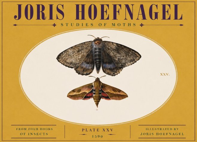 Joris Hoefnagel Studies of Moths I No5 - Poster