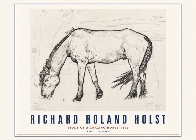 Richard Roland Holst Study of a Grazing Horse No3 - Poster