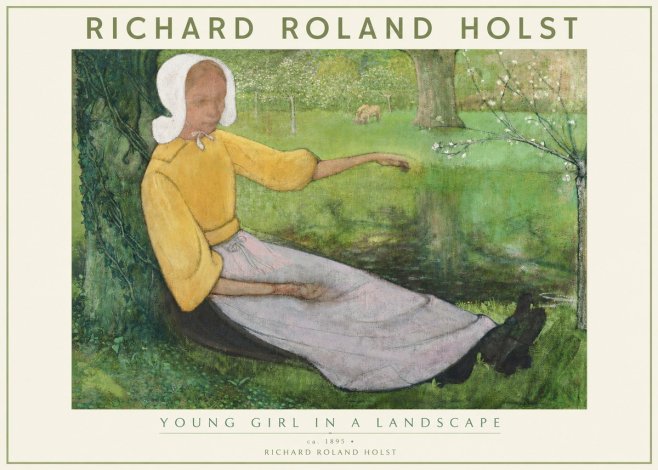 Richard Roland Holst Young Girl Resting by the Pond No3 - Poster