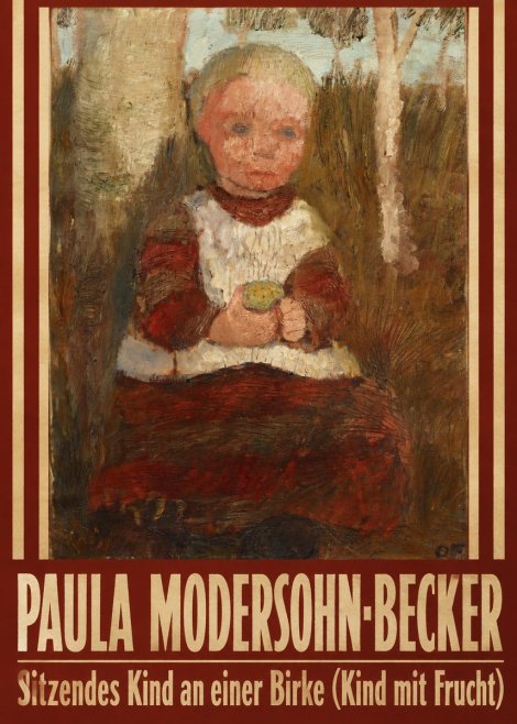 Paula Modersohn-Becker Sitzendes Kind an Einer Birke (Kind Mit Frucht) No4 - Poster