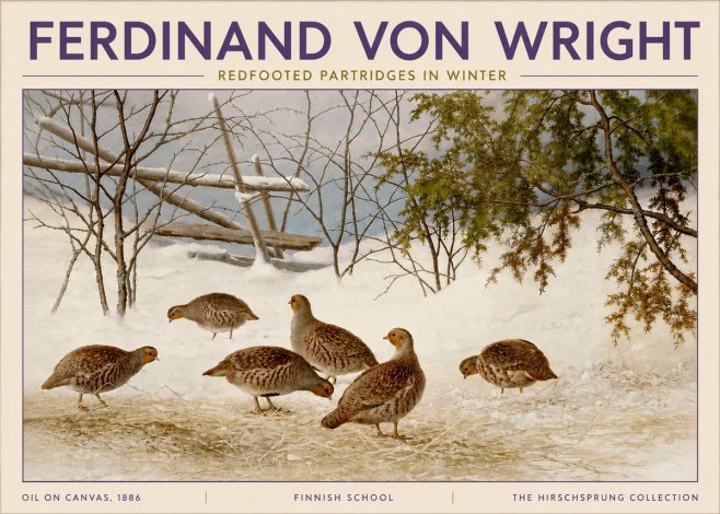 Ferdinand von Wright Redfooted Partridges in Winter No4 - Poster