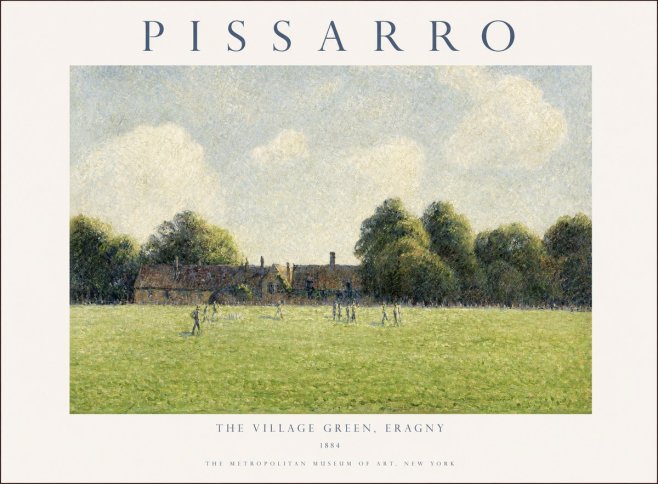 Pissarro The Village Green, Eragny No1 - Poster