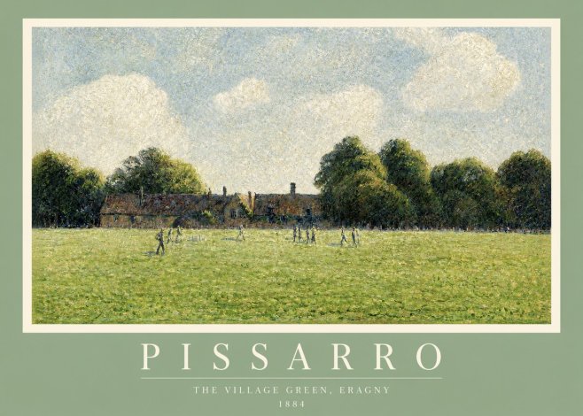 Pissarro The Village Green, Eragny No2 - Poster