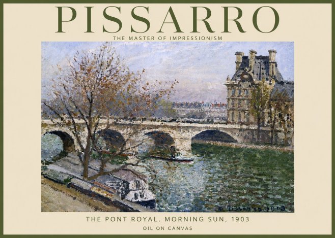 Pissarro The Pont Royal and the Louvre. Morning, 1903 No2 - Poster