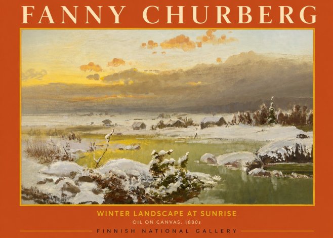 Fanny Churberg Winter Landscape at Sunrise No2 - Poster
