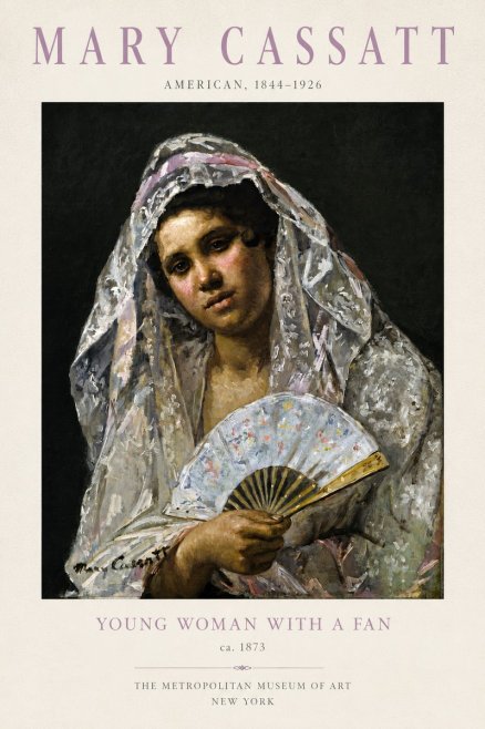 Mary Cassatt Young Woman with a Fan II No3 - Poster