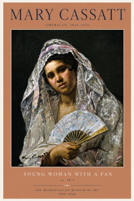 Mary Cassatt Young Woman with a Fan II No6 - Poster