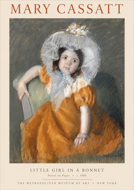 Mary Cassatt Little Girl in a Bonnet No1 - Poster