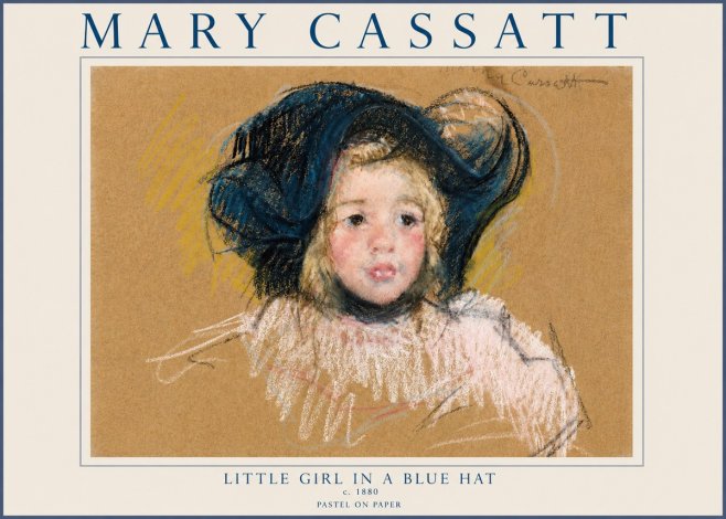 Mary Cassatt Little Girl in a Blue Hat No5 - Poster