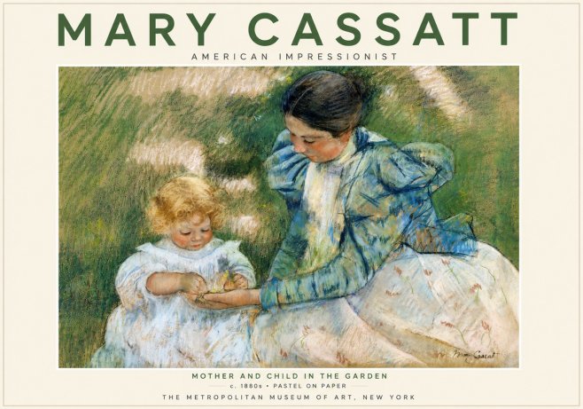 Mary Cassatt Mother and Child in the Garden No5 - Poster