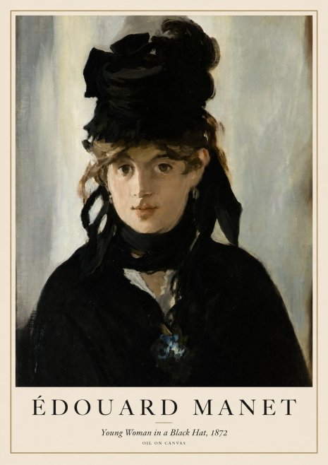 Édouard Manet Young Woman in a Black Hat, 1872 No1 - Poster