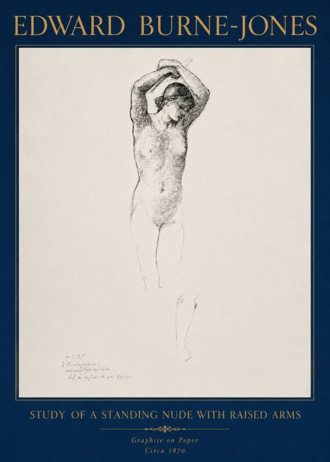 Edward Burne-Jones Standing Nude with Raised Arms (Study) No4 - Poster