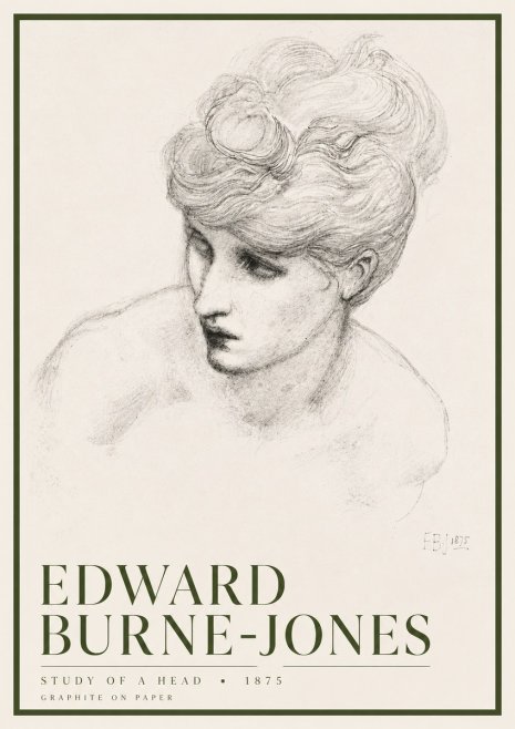 Edward Burne-Jones Study of a Head No6 - Poster