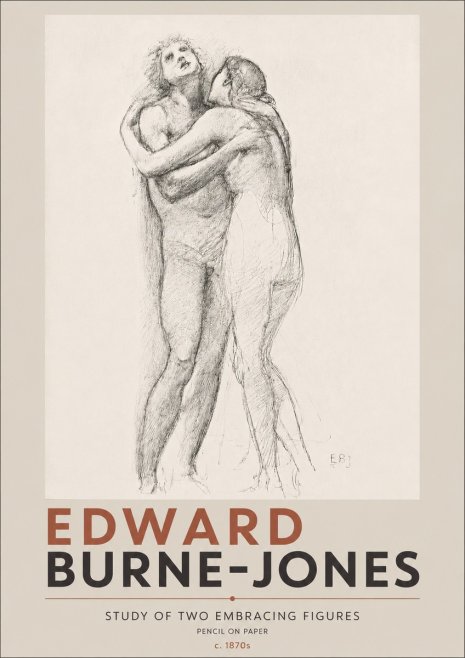 Edward Burne-Jones Study of Two Embracing Figures No4 - Poster