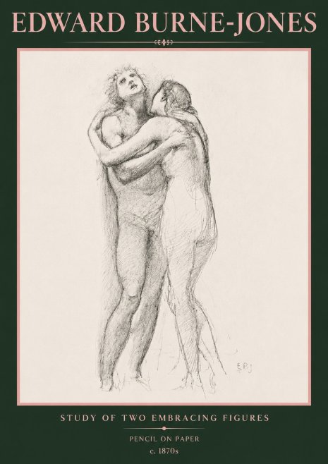 Edward Burne-Jones Study of Two Embracing Figures No5 - Poster