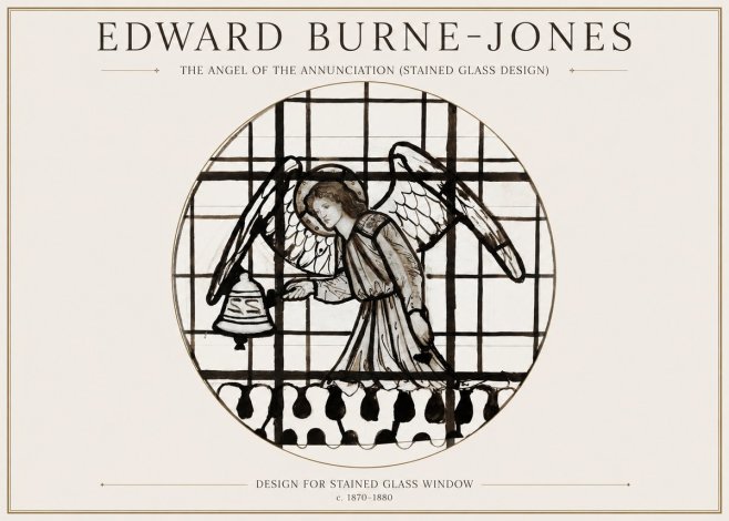 Edward Burne-Jones The Angel of the Annunciation (Stained Glass Design) No1 - Poster