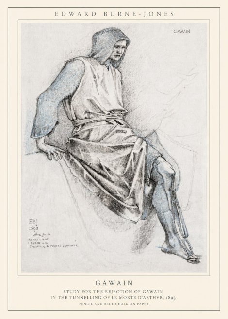 Edward Burne-Jones Gawain - Study for the Rejection of Gawain in the Tunnelling of Le Morte D'arthur, 1893 No1 - Poster