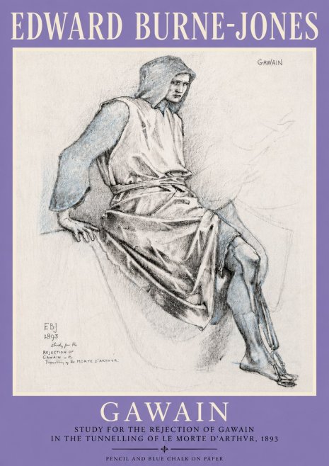 Edward Burne-Jones Gawain - Study for the Rejection of Gawain in the Tunnelling of Le Morte D'arthur, 1893 No4 - Poster