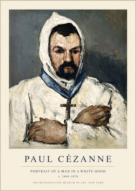 Paul Cézanne Portrait of a Man in a White Hood No1 - Poster