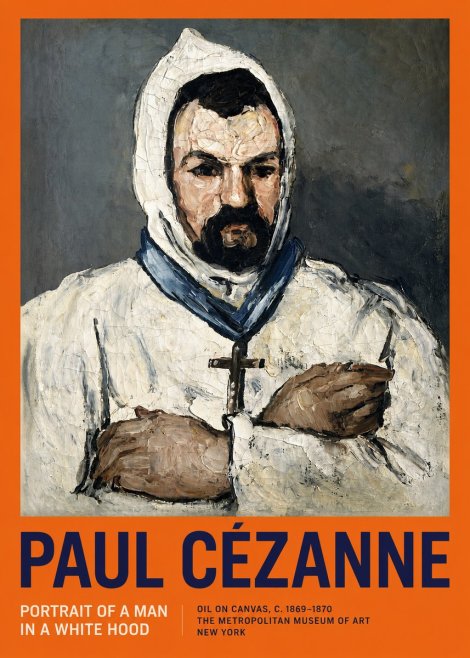 Paul Cézanne Portrait of a Man in a White Hood No2 - Poster